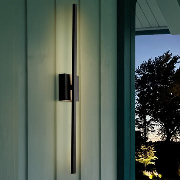 Vara 28" Modern Minimalist Indoor/Outdoor Metal 350-Degree Rotatable Dimmable Integrated LED Wall Sconce - JONATHAN Y